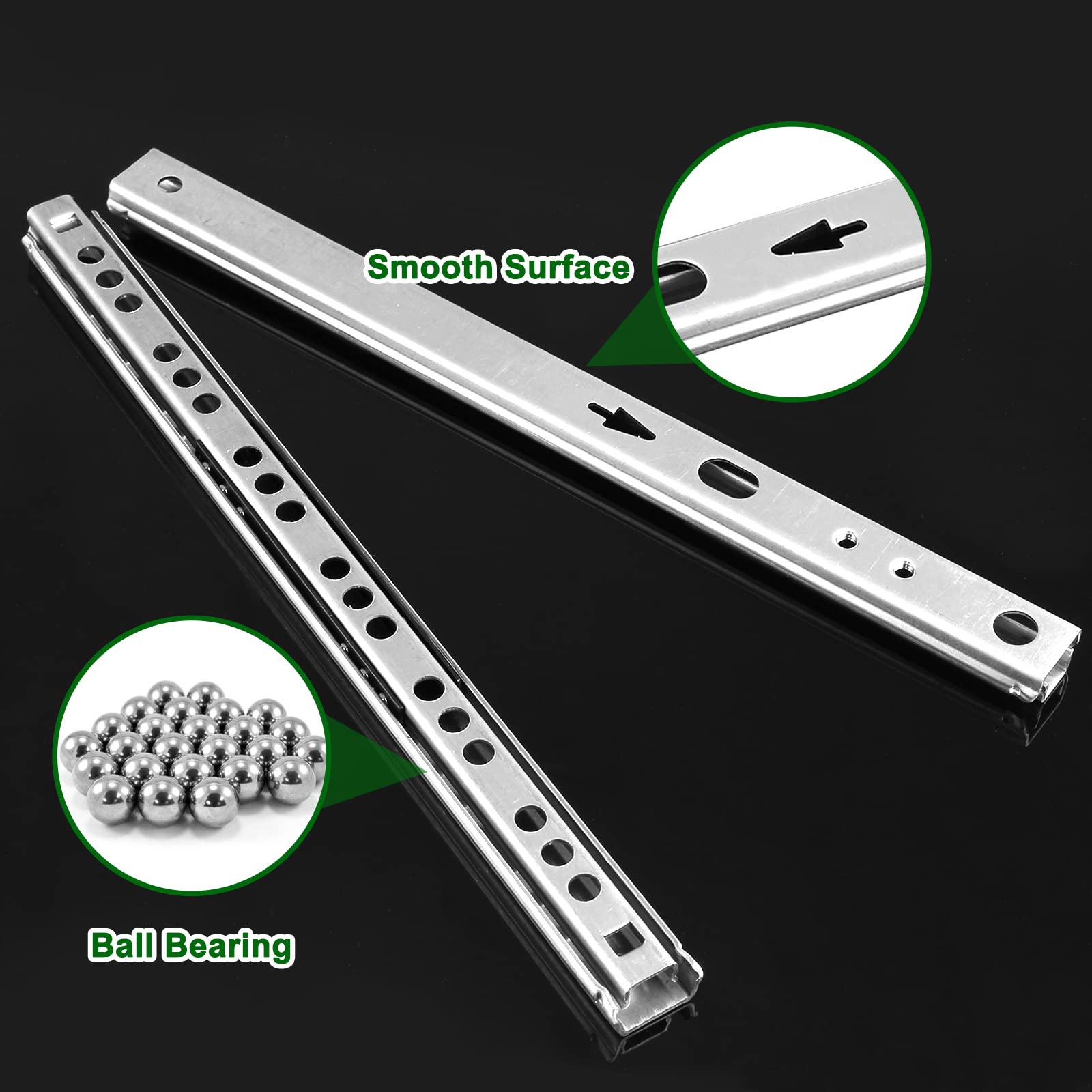 Snapklik.com : Suiwotin 12 Inch Drawer Slides, Metal Drawer Slide Small ...