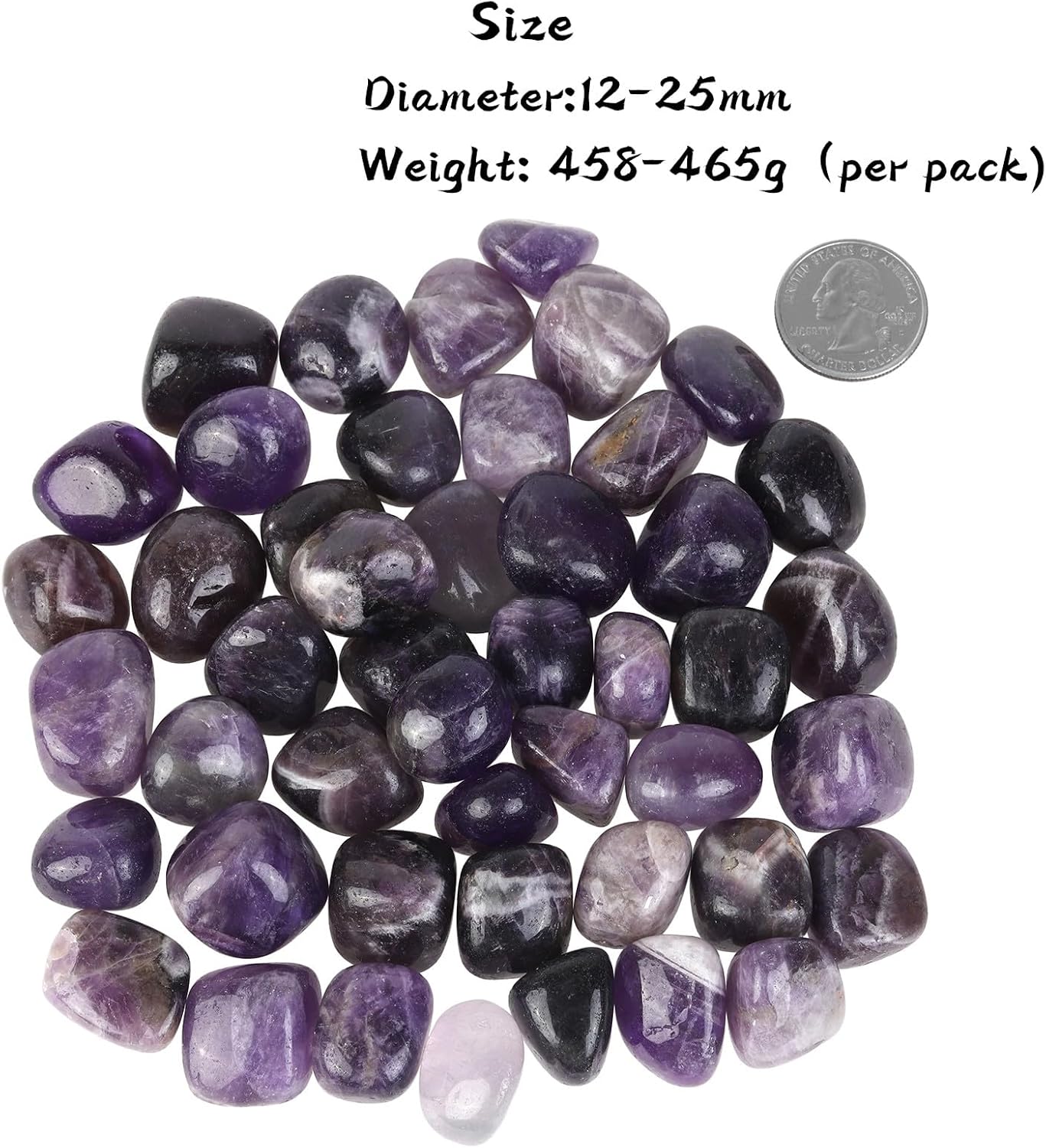 SUNYIK Pack of 2 Natural Amethyst Raw Stones 0.5lb & Amethyst Tumbled Polished Stones 1lb
