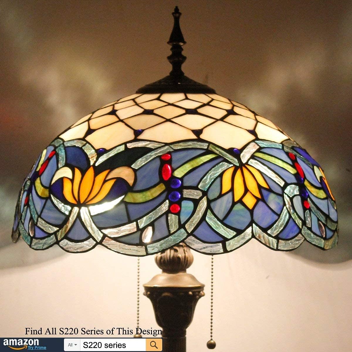 WERFACTORY Tiffany Lamp Series Stained Glass Style Lampshade Decorative Living Room Bedroom