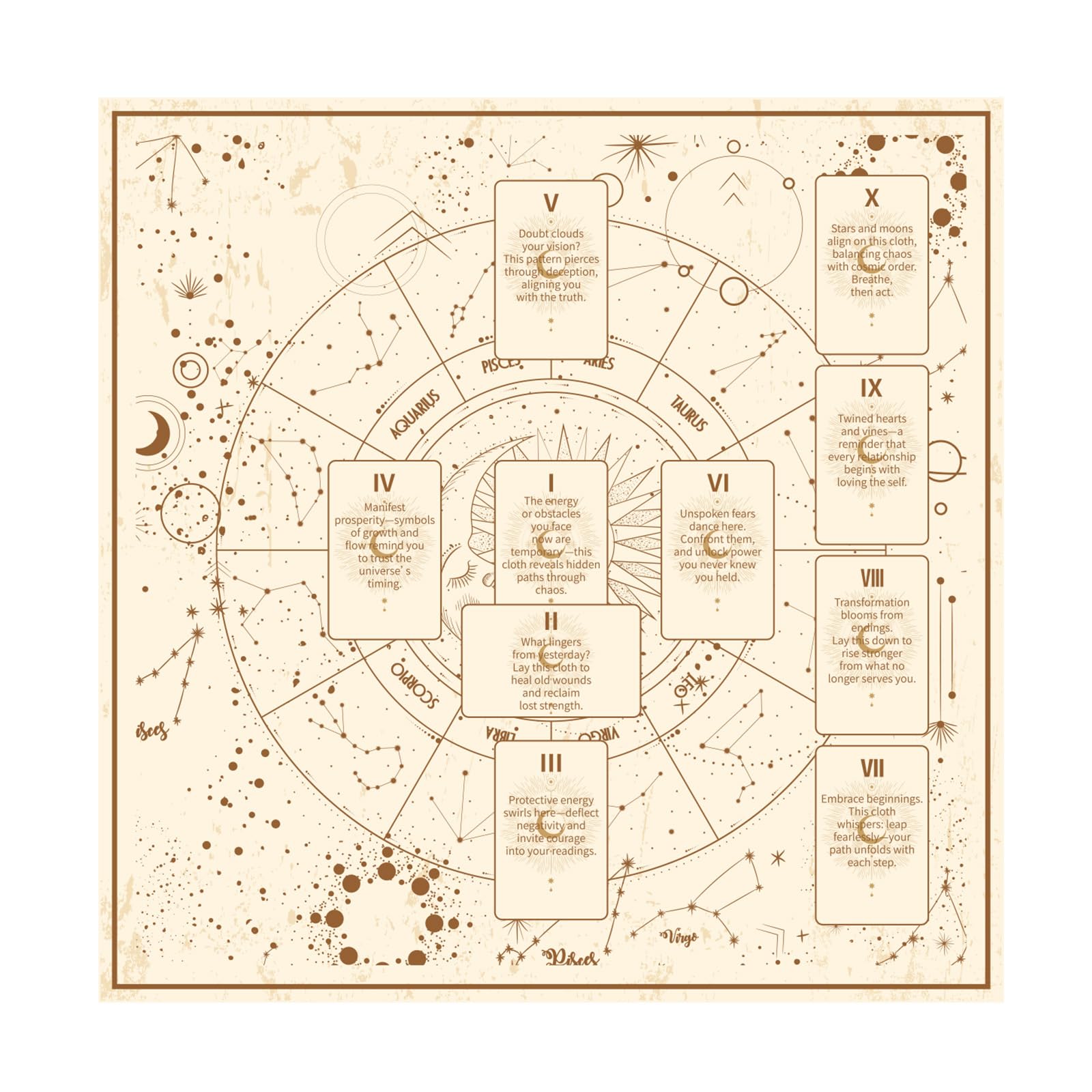 Imagen de catálogo asociada a Fukaisu Mantel de Tarot, 63x63cm Paño de Adivinación Cuadrado Tapete Cartas del Tarot Ideal par