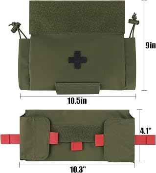 PETAC GEAR التكتيكية الإسعافات الأولية قطرة تفريغ الحقيبة، مايكرو الطبية الصدمة نشمر إسقاط الحقيبة EMT IFAK حقيبة حمل تحت البطن مع هوك-N-Loop (RG)