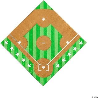 Fun Express Baseball Lunch Napkins - Party Supplies - 16 Pieces
