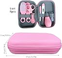 Smizzy 9 in 1 Baby Grooming Kit| for Delicate Baby Scalp and Tiny Nails |Travel Friendly Zip case | Infant Nail Clipper |New Born Nasal Aspirator| Combs| Thermometer | Brush |Girl Gift -Pink Color gallery image