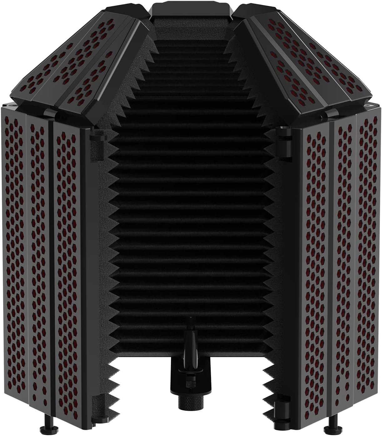 XTUGA Recording Microphone Isolation Shield, High Density Absorbent Foam 5 Panels to Filter Vocal,Top Enclosed Foldable Soundproof Cover for Condenser Studio Equipment MIS02