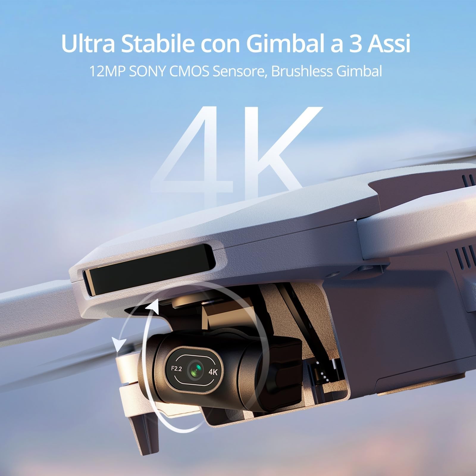 Potensic ATOM Combo GPS Drone Pieghevole con Gimbal a 3 Assi, Drone con Telecamera 4K, ＜249 g, 6KM Trasmissione, 96 Minuti di Volo, con 3 Batterie e Hub di Ricarica, QuickShots, Seguito Visivo, C0