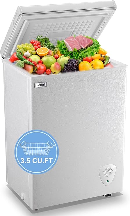 Chest Freezer Small Deep Freezer 3.5 Cu.Ft Mini