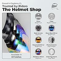 Vista 7 de The Helmet Shop HJ-33 Visor transparente claro para casco de motocicleta compatible con HJC i90, i91 y cascos modulares Harley – Protector
