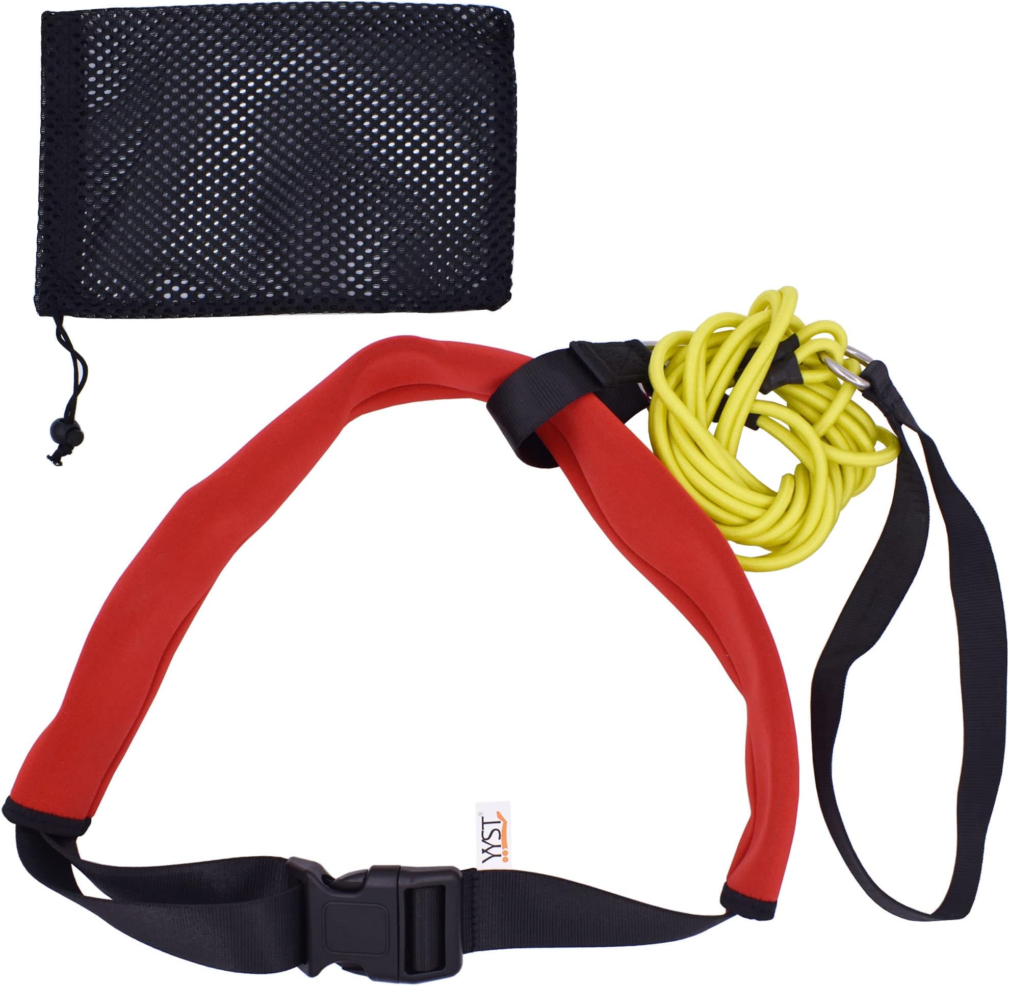 YYST Swimming Bungee Resistance Training Belt Swim Exerciser Tether (One Waist Belt, Bungee Cord, Loop)