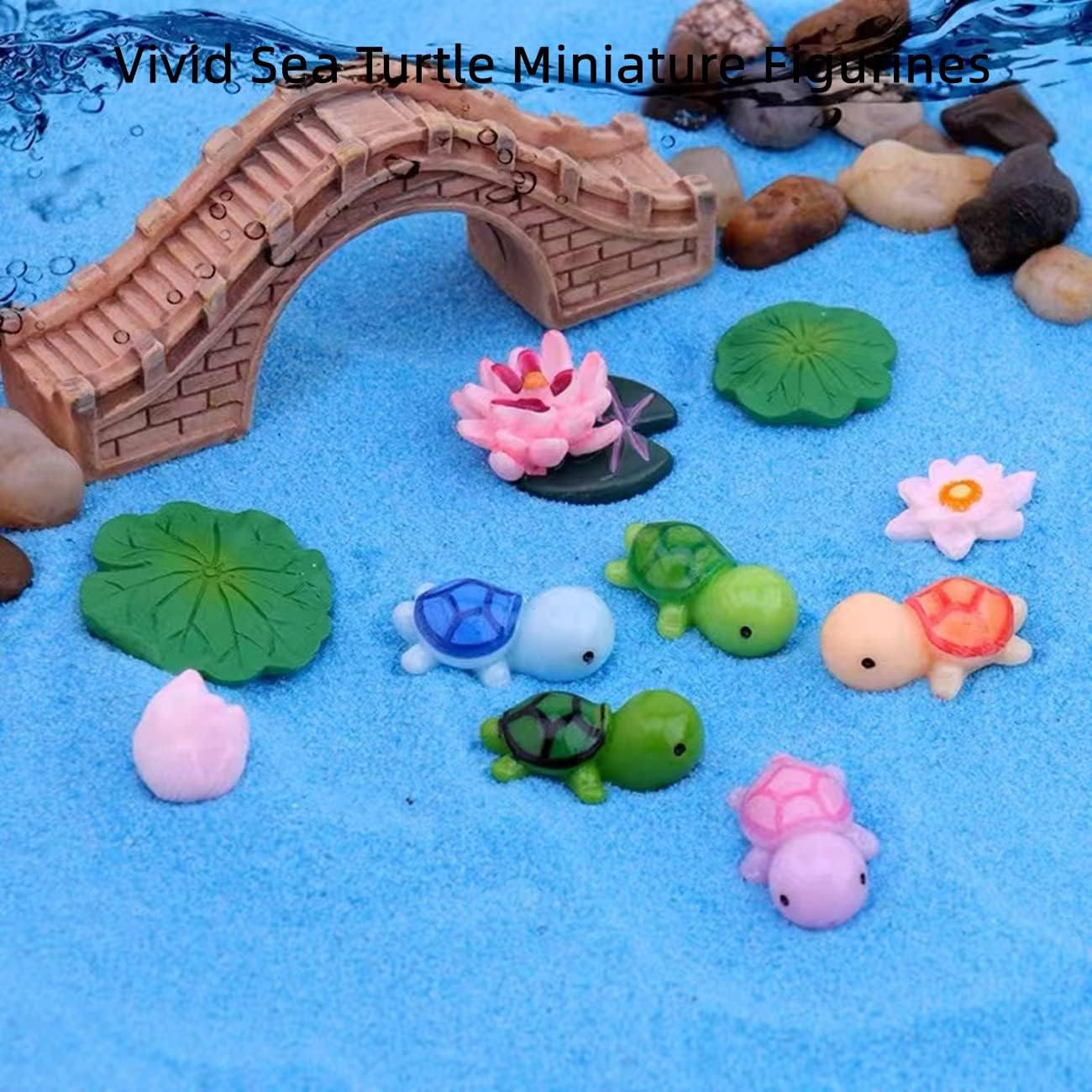 LONCESS Sea Turtle Fairy Garden Accessories, Miniature Sea Turtle Figurines for Fish Tank Decoration, Fairy Garden Decor, Succulent Planter, Birthday Party,Cake Toppers, Car Decor,5 Colors - Image 3