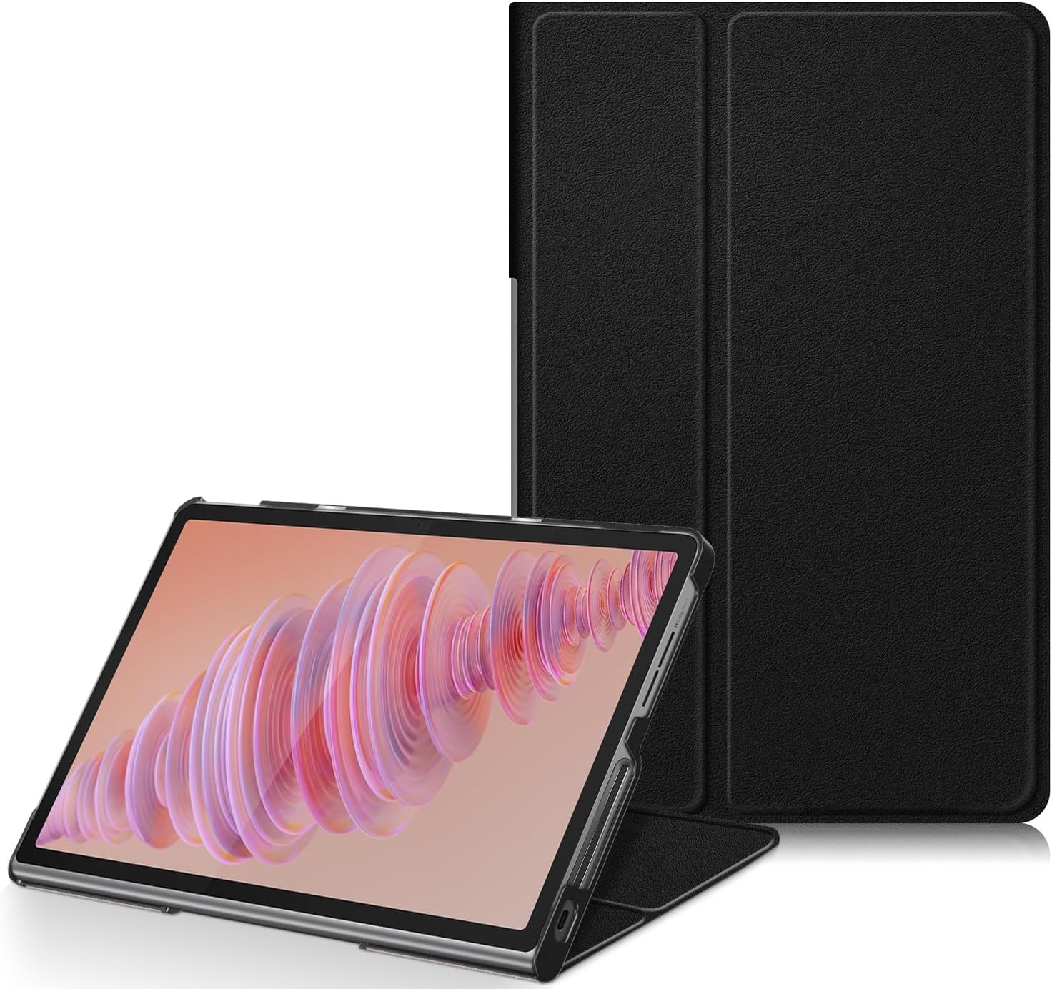 Case Compatible with Lenovo Tab Plus (TB351FU) 11.5 inch 2024 Cover,Slim Stand Back Shell Protective Smart Cover with Auto Wake/Sleep Function,Black