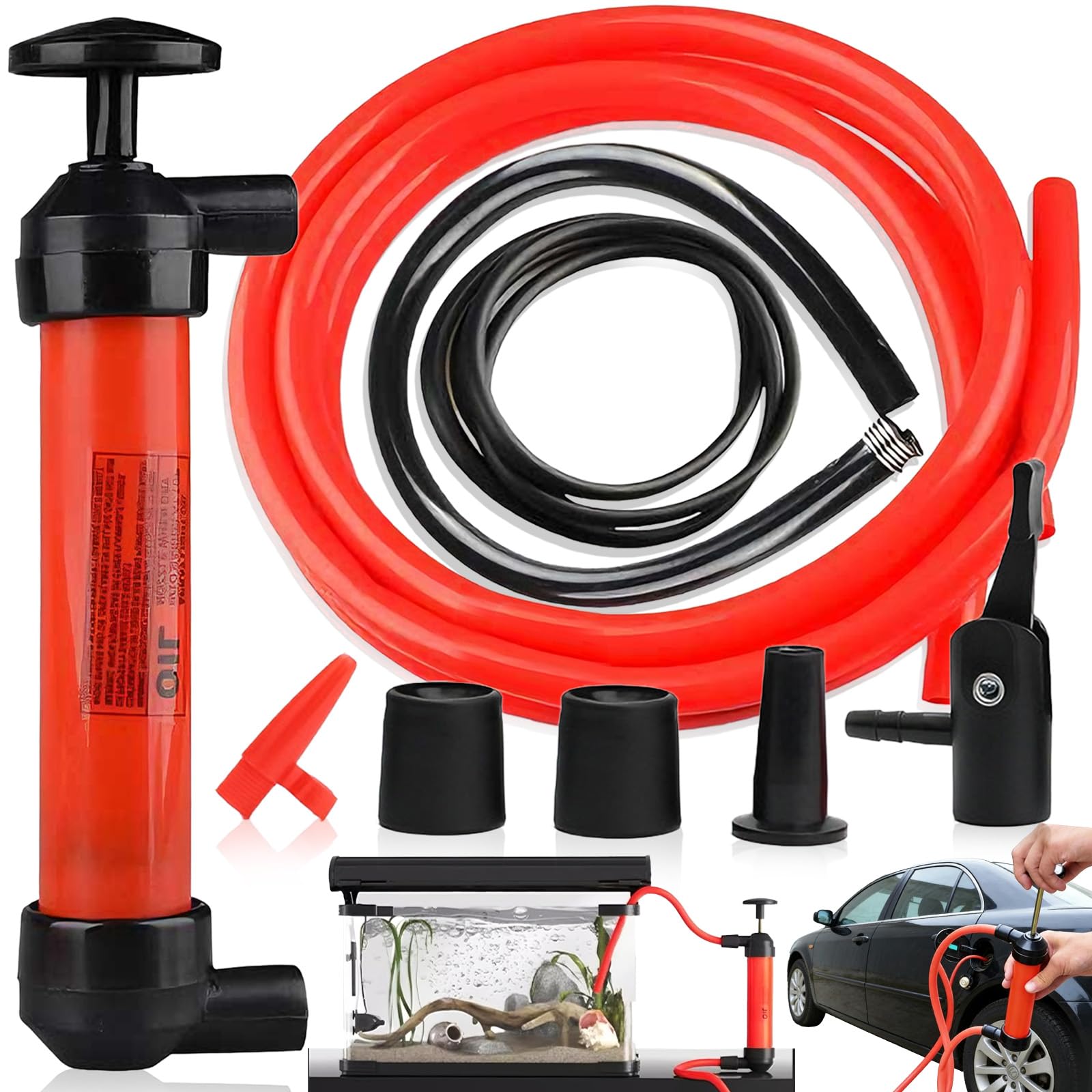 9 Pompe à Huile Manuelle Portable - Pompe à Siphon Manuelle à Aspiration d'Huile - Pompe de Transfert Manuelle d'Huile - Transfert Efficace des Fluides - Anti-Fuite - Extracteur d'Huile