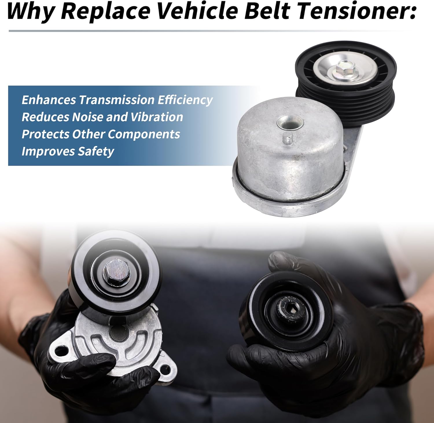 Belt Tensioner Drive Belt Tensioner Pulley Assembly for Ford for Ranger 2001-2011 V6 4.0L Petrol No.6L2E6B209CC/5632697 Metal 1 Pcs