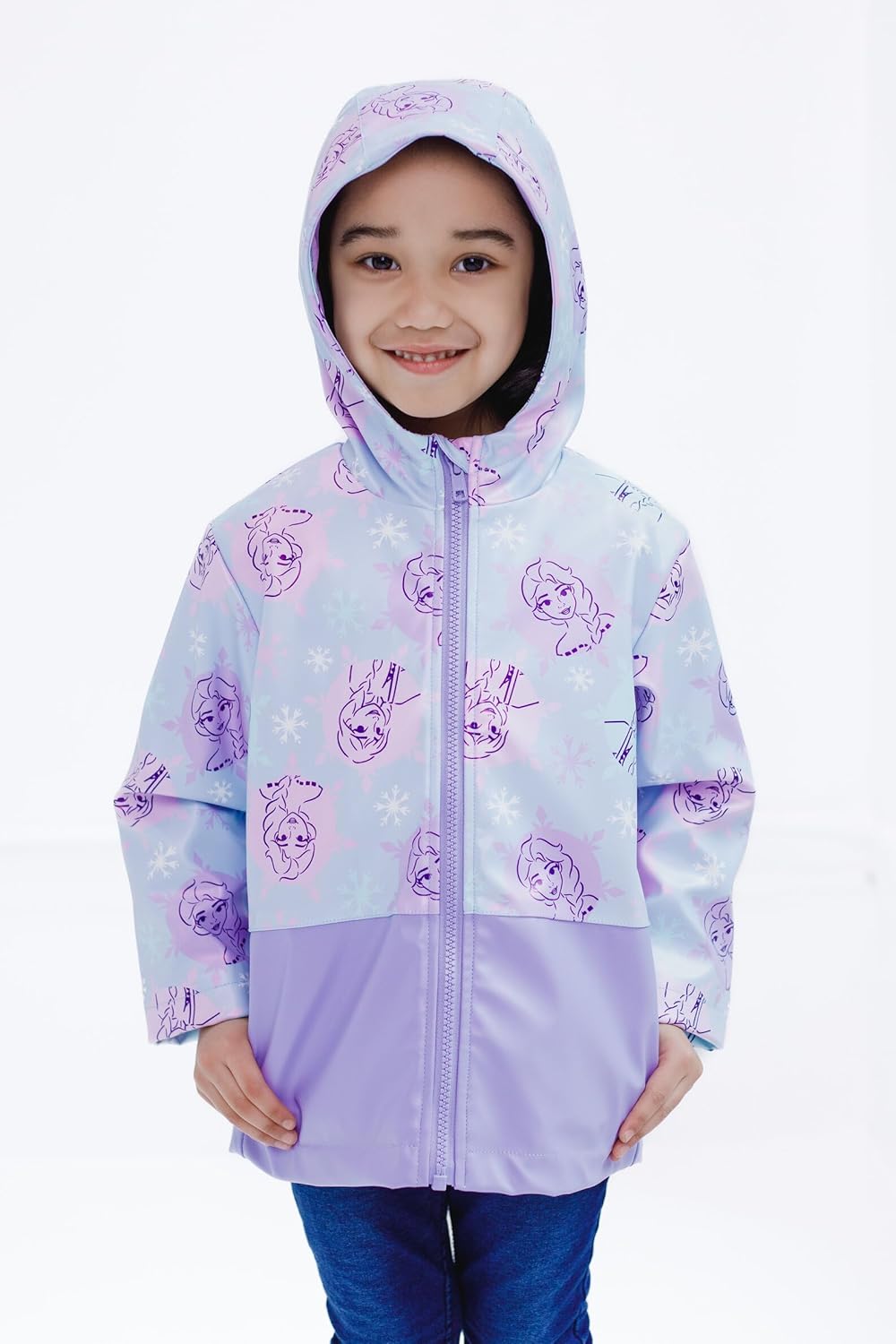Disney Junior Girls Zip Up Waterproof Rain Jacket Toddler to Little Kid Sizes (3T - 7) - Image 4