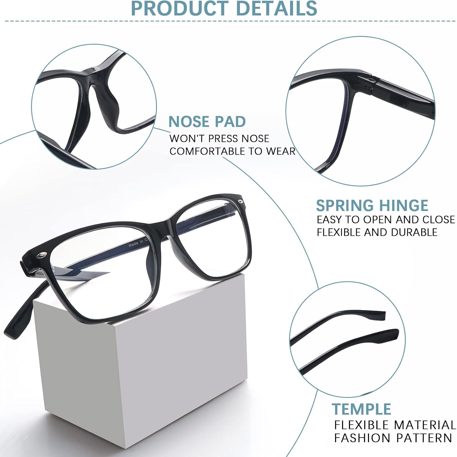CLASAGA Progressive Multifocus Reading Glasses for Women, Blue Light Blocking Ladies Computer Readers with Spring Hinge. - Image 3