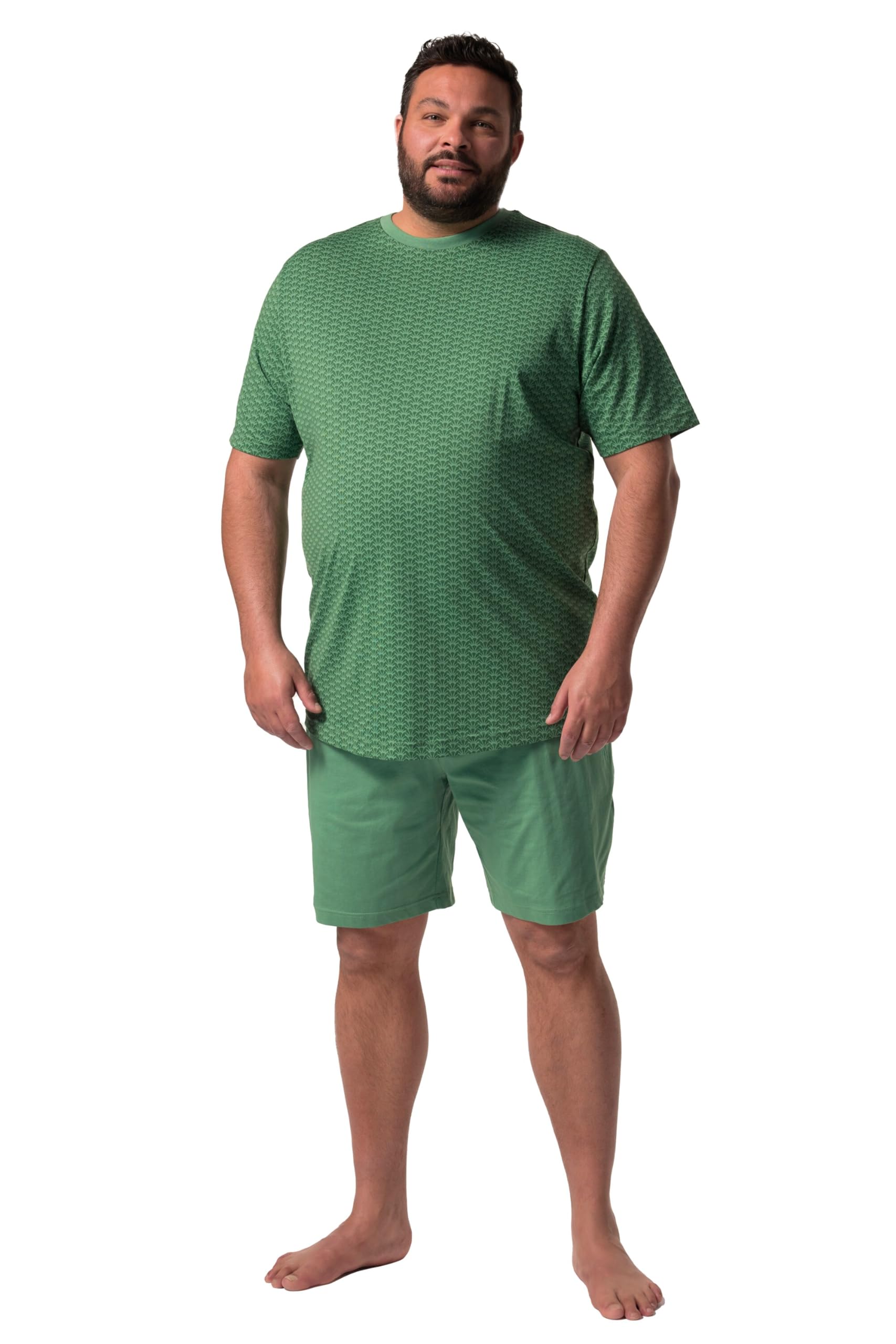 Men Plus Herren große Größen Übergrößen Menswear L-8XL Schlafanzug, gemustertes T-Shirt, Shorts 837720