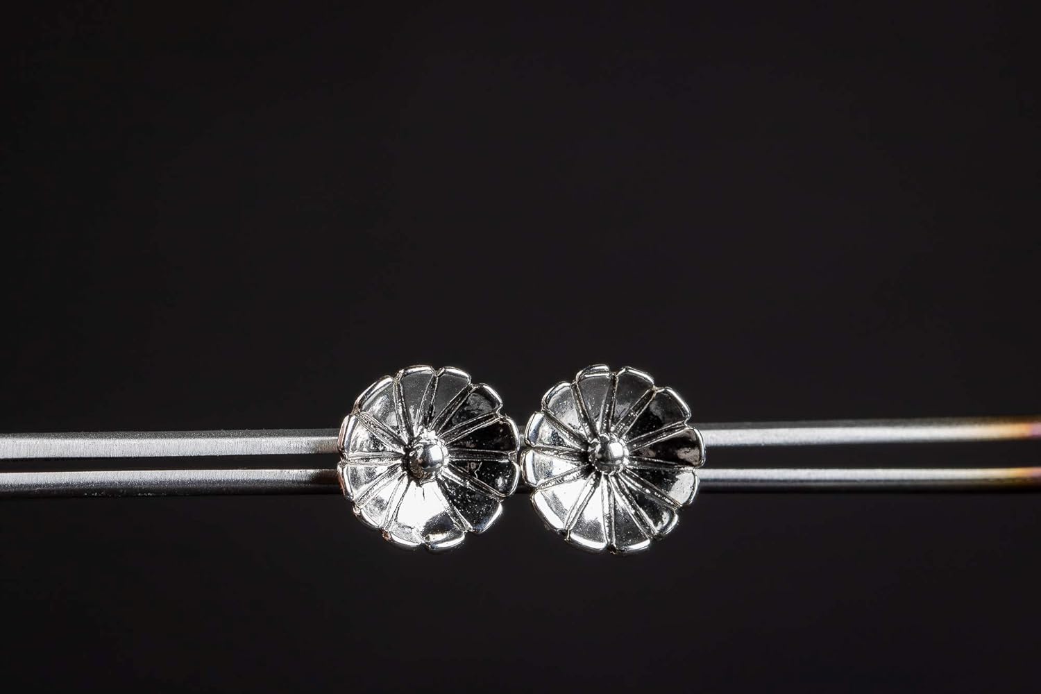 Flower Stud Earrings | Big Sterling Silver Bohemian Boho Style Floral Daisy Post Earrings For Women And Girls