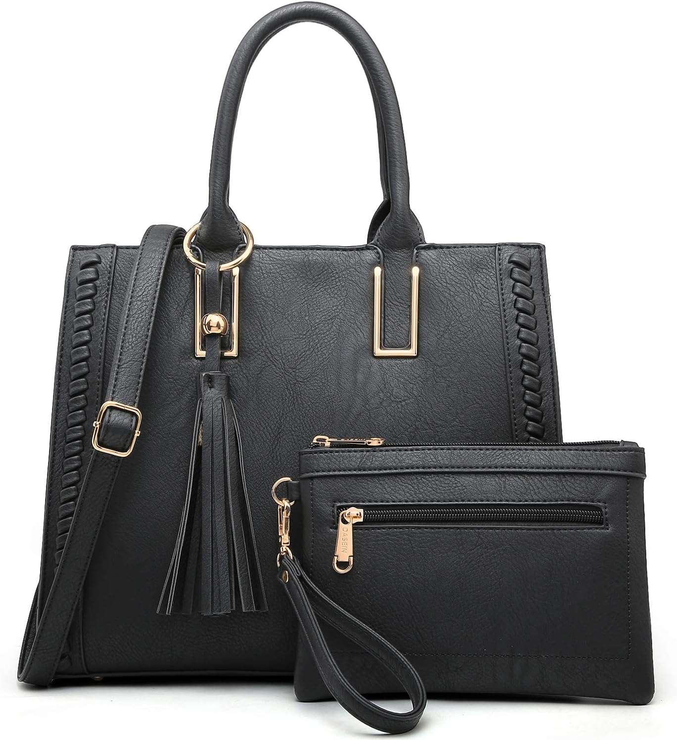 Dasein Purses Handbags for Women Satchel Vegan Leather Shoulder Bags Work Tote for Ladies with Matching Clutch