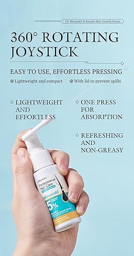 Miniatura 6 de Suero para el crecimiento del cabello con 5% de mininoxidil y queratina, fortalece las raíces, nutre el cuero cabelludo y ayuda a reducir el