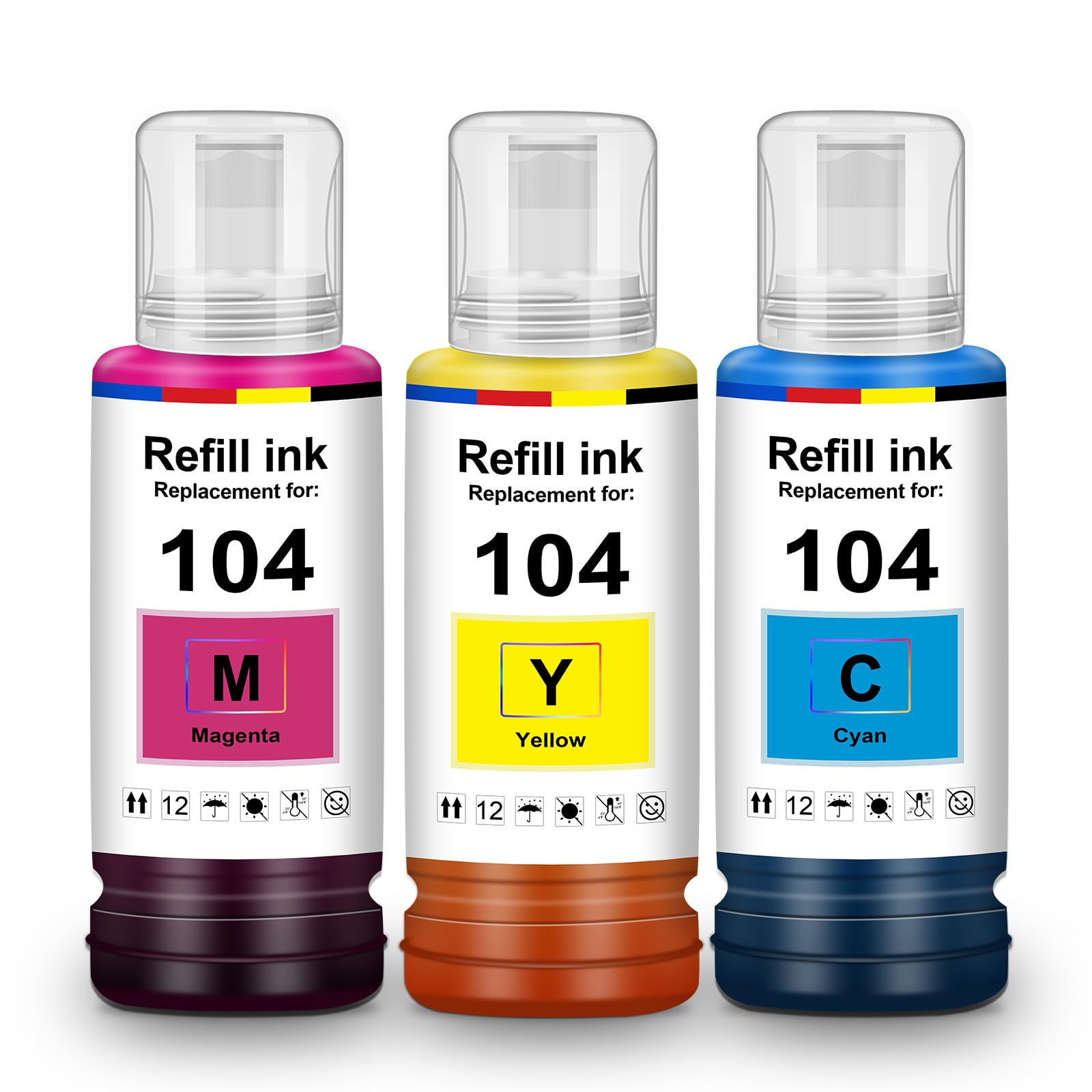 UniPlus Tinte Kompatibel für Epson E104 Multipack Color Druckerpatronen Kompatibel für Ecotank ET-2870 ET-2820 ET-4800 ET-1810 ET-2826 ET-4810 ET-2810 ET-2814 ET-2840 ET-2720 ET-2825 Tinte