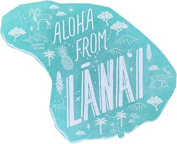 Noteworthy Lanai Hawaii, The Pineapple Isle, Die Cut Letterpress Postcard
