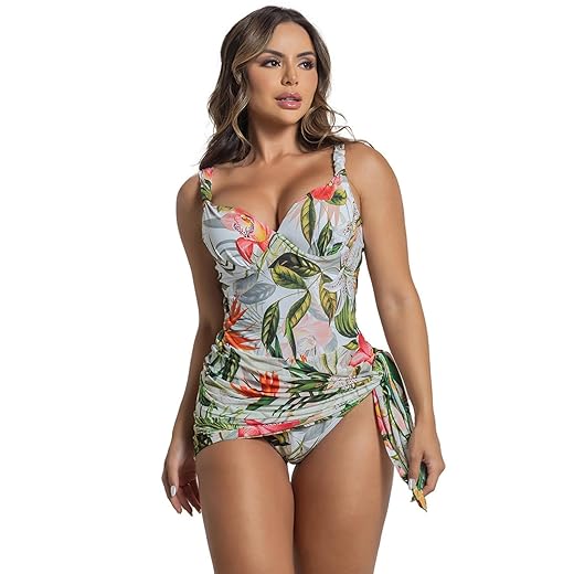 Maiô Feminino com Saia e Bojo Meia Taça com Aro