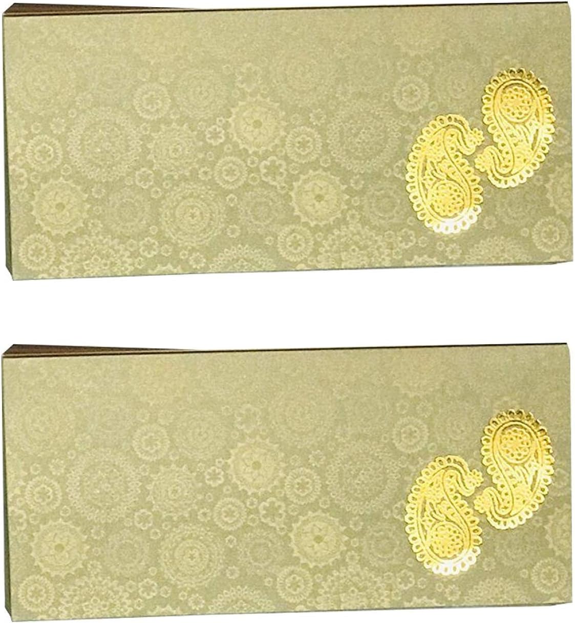 SAHAYA Pack of 50 Rectangle Shape Beige Color Gift/Sagan/Shagun/Cash Envelopes