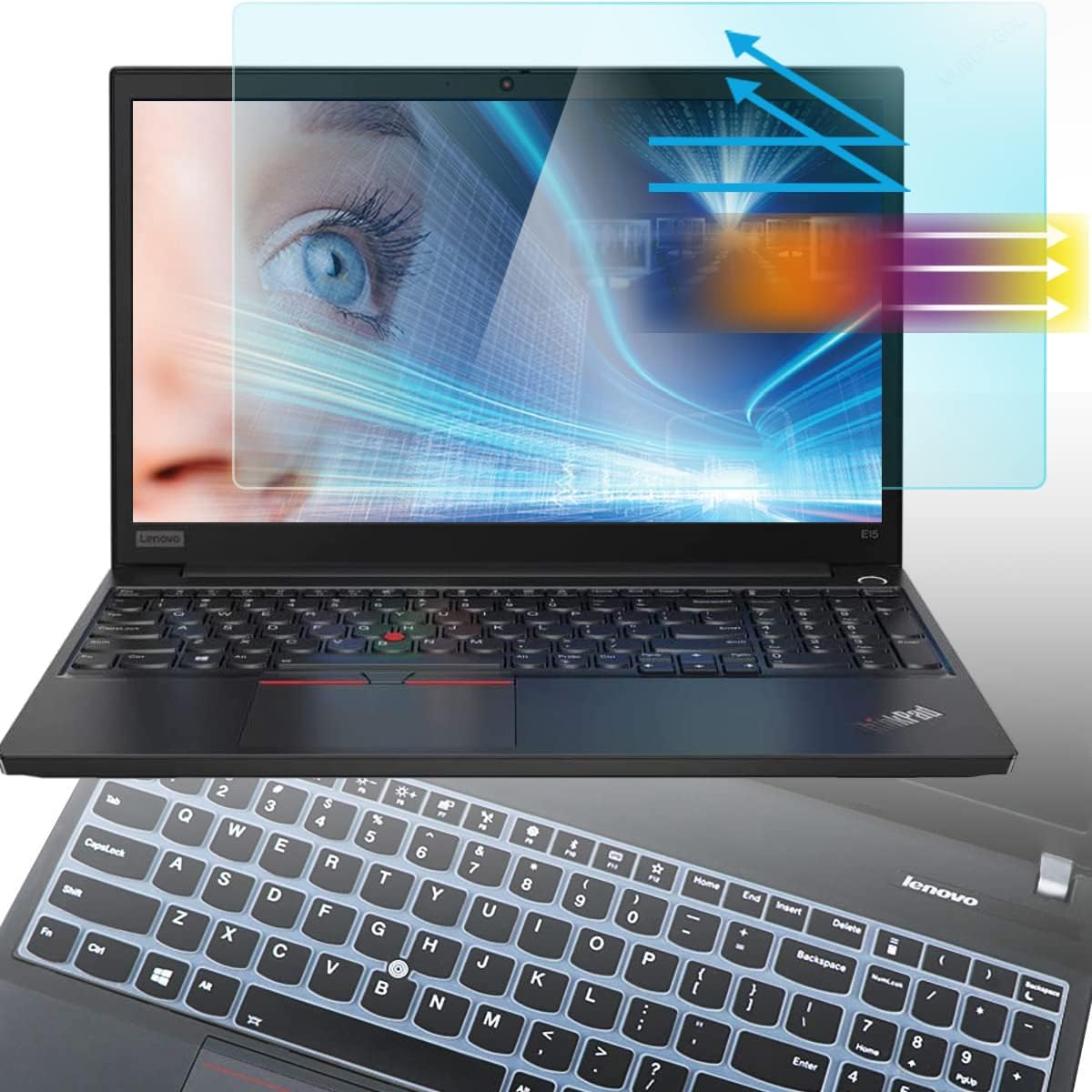Screen Protector for Lenovo Thinkpad 14 Inch T14 T14s P14 L14 Gen 2 1, ThinkPad E14 L490 E490 E495 E14 Gen 4 3 2 with Keyboard Cover, Anti Blue Light Anti Glare Reduces Eye Strain Help Sleep Better.