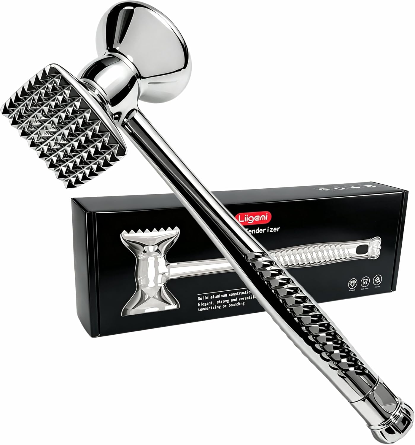 Meat Tenderizer Hammer - Premium 13.8oz Heavy Duty Aluminum Meat Mallet