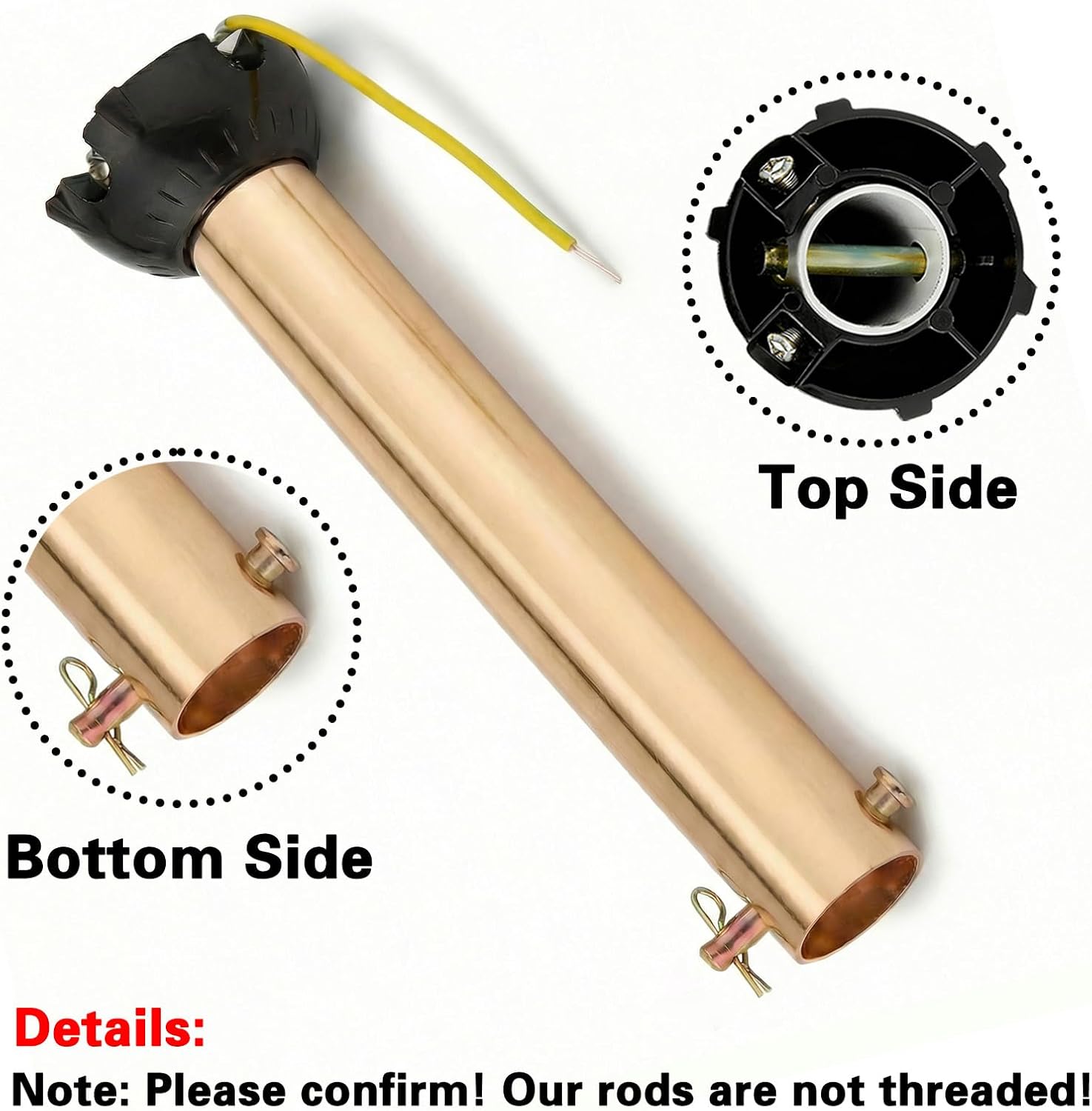 Ceiling Fan Extension Rod,Ceiling Fan Downrod with Ball Head,Downrod Extension for Fan,1 inch Outside Diameter, Boom Suitable for a Wide Range of (golden, 24 inch)