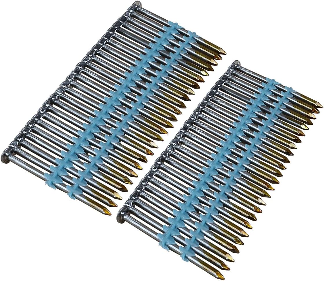 NuMax 21° .113" x 2-3/8" Plastic Collated Bright Framing Nails – Smooth Shank – Full Round Head – 500 Count – Durable Nails for Framing, Decking & Subfloors – FRN.113-238B500