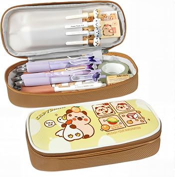 Cute Capybara Pencil Case,Large Capybara Pencil Pouch Stationery Pen Bag,Cute Kawaii Pencil Case Pouch Cartoon Pen Box Holder Organizer for Birthday Party Back to School Student Gift