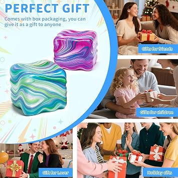 Nice Squishy Toys for Stress Relief, Ice Cube Stress Relax Fidget Toys, Sensory Fidget Toys, Squeeze Balls for Autism Anxiety Relief, Nice Balls for Adults