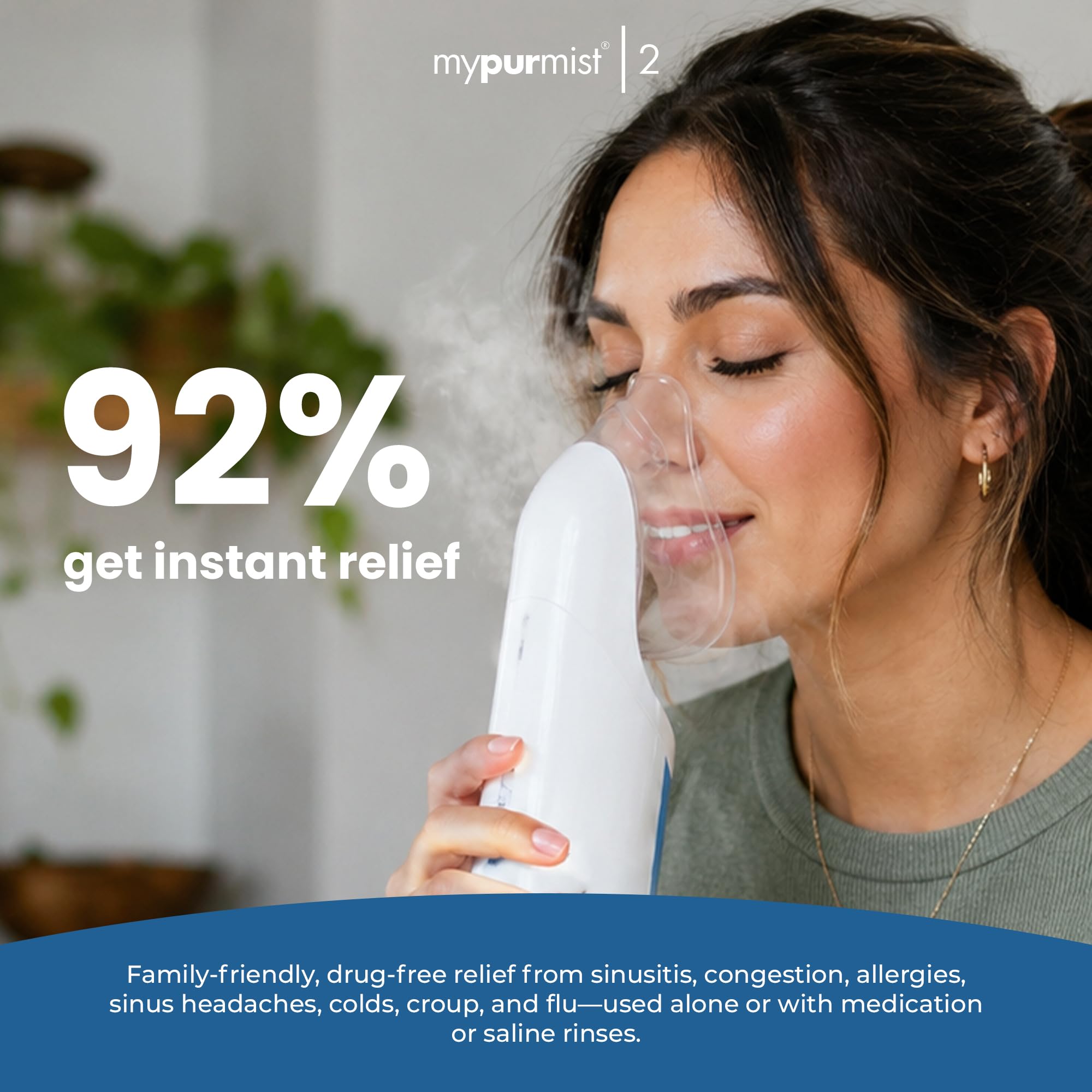 Mypurmist Premium Vorteilspackung – Handheld Ultrapure Instant Steam Inhalator – Schnelle Allergie Nase Verstopfung Erkältung Husten Sinus Linderung – Verdampfer Luftbefeuchter Dampfgarer, Stimmpflege
