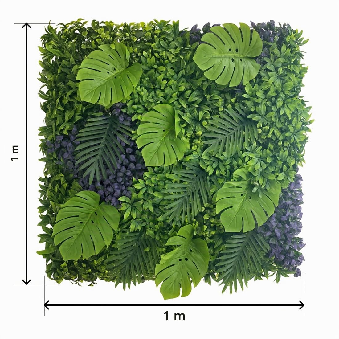 Acomoda Textil - Jardin Vertical Artificial Decorativo Modular para Interior y Exterior, Panel Vegetal Sintetico para Pared, Balcon o Terraza, Efecto Natural Sin Mantenimiento (Plas-UV61, 1x1 m)