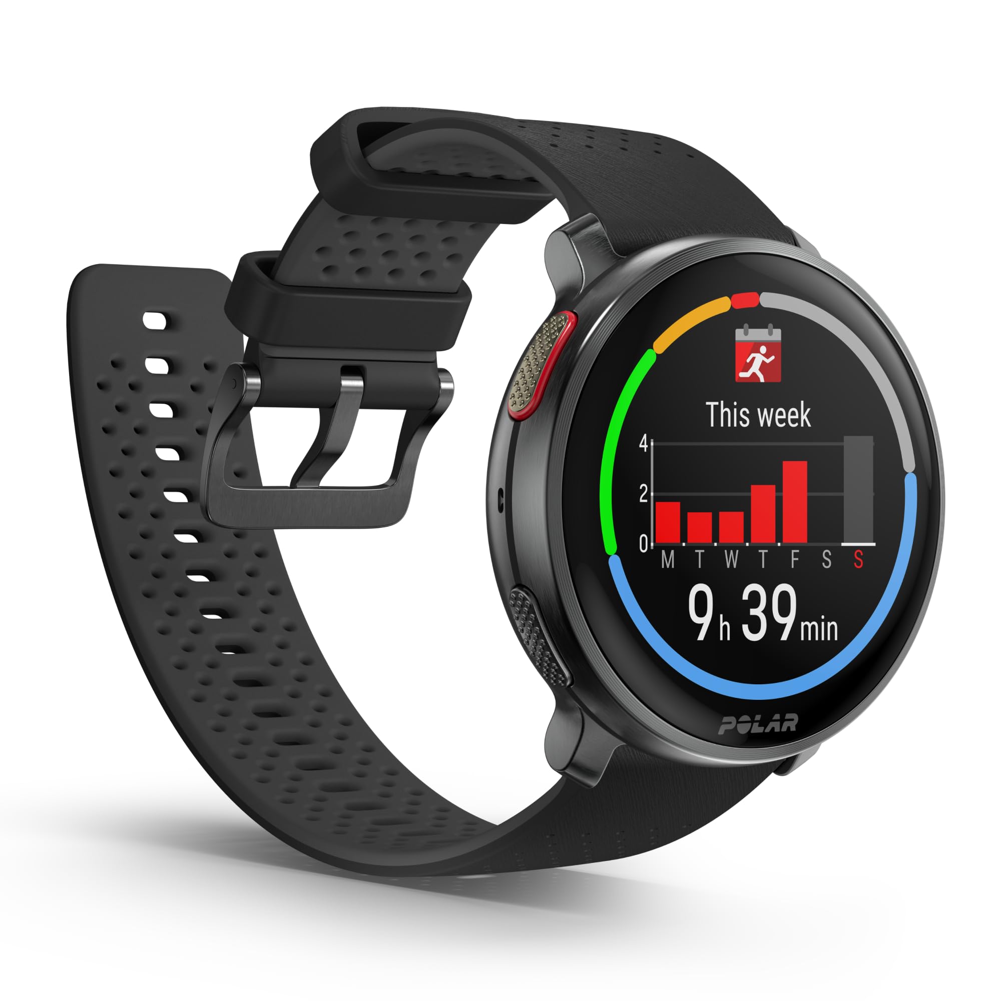 POLAR Silikonowy pasek 22 mm, uniseks, dla dorosłych, czarny, S-L