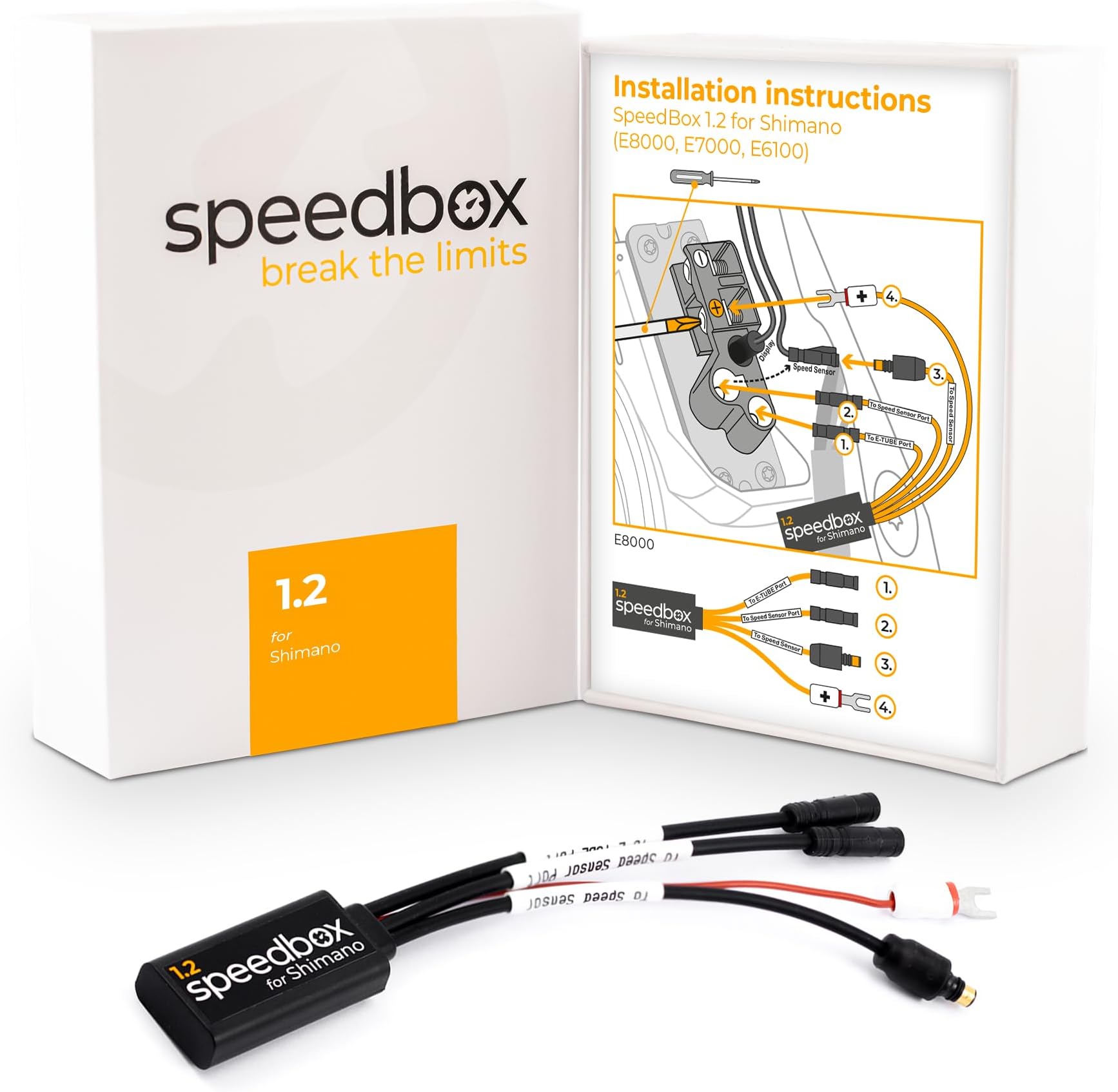 SpeedBox 1.2 Compatible with Shimano/E-Bike Tuning Chip Compatible with Motors E6100 | E7000 | E8000 / Speed Limit Unlocked