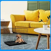 Vista 6 de Tandefio Paquete de 2 paneles divisores de jaulas para perros de 48 pulgadas, divisor ajustable de metal para perreras para perros grandes, medianos