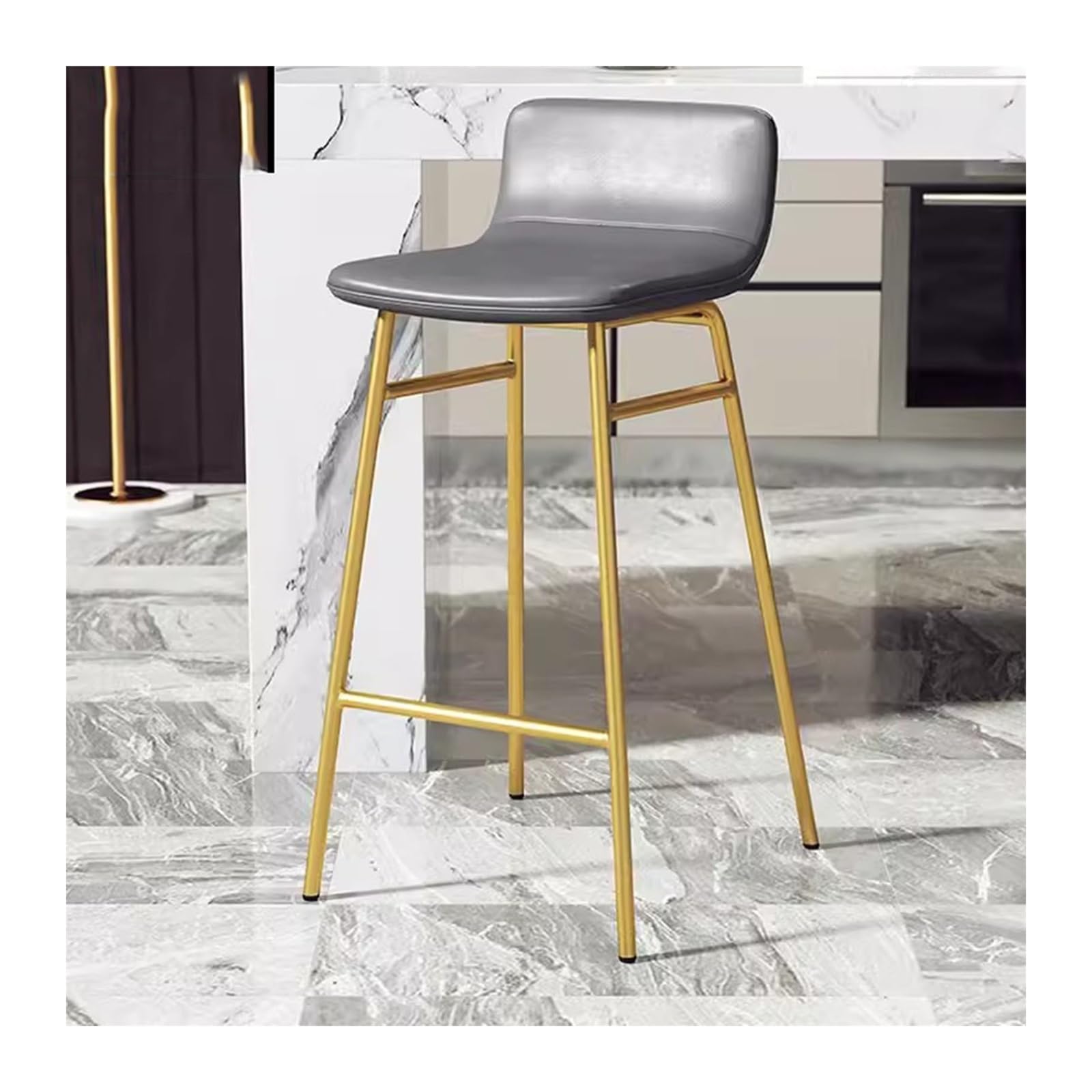 Tabouret de bar minimaliste et dossier en fer léger pour cuisine