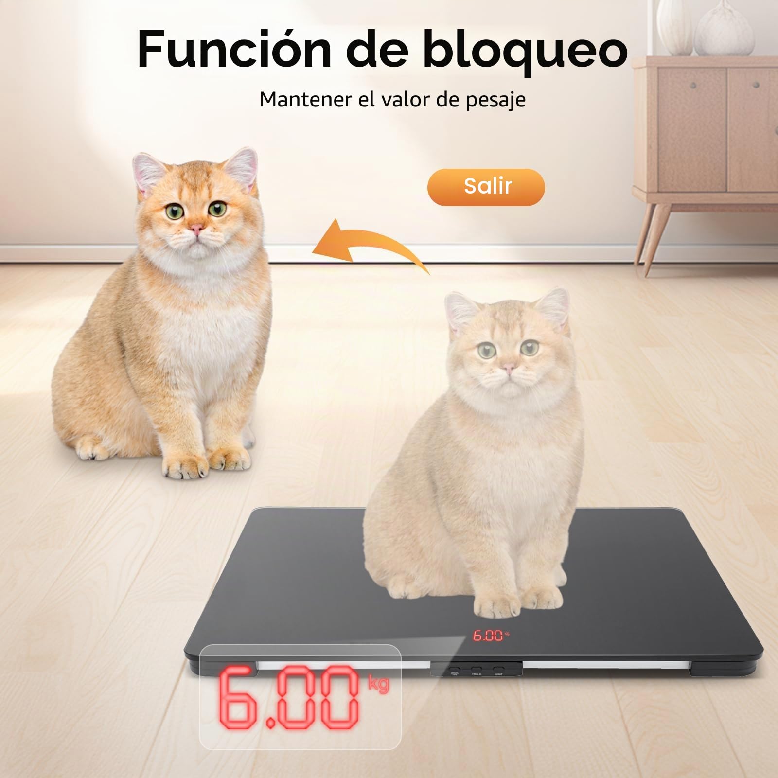 Báscula Digital para Mascotas Con Pantalla LCD - A Medida para Perros Grandes, Color Negro, Adecuada para Perros Más Grandes