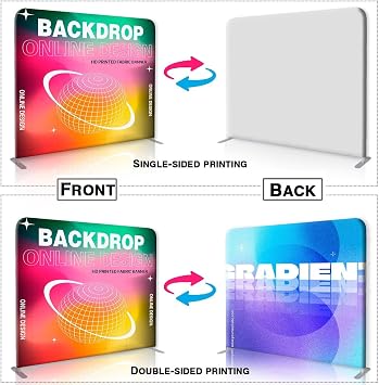 Custom Tension Fabric Banner with Stand Trade Show Backdrop Display