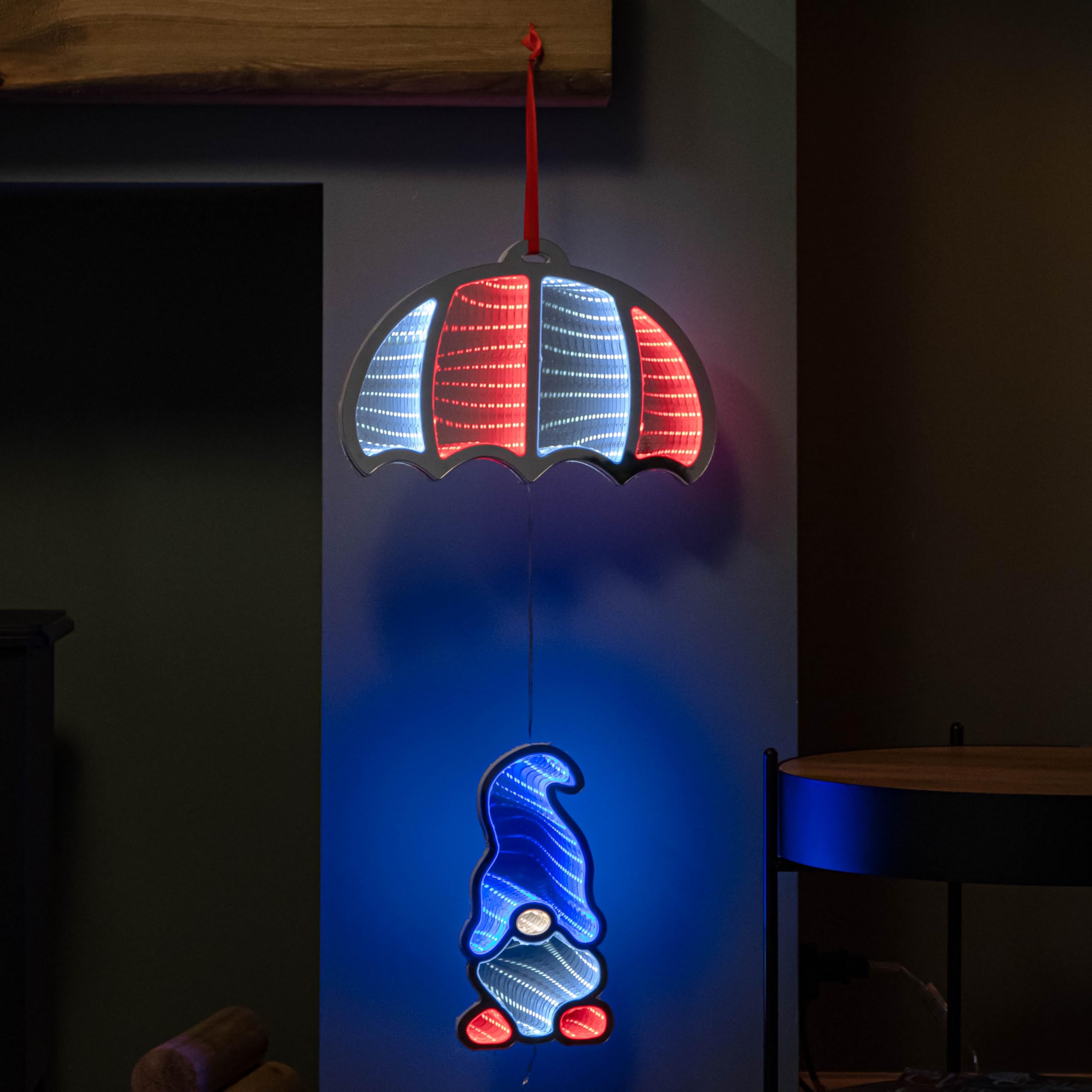 Samuel Alexander Light 60Cm Parachuting Christmas Infinity Gonk Hanging Decoration With Multi-Coloured Leds