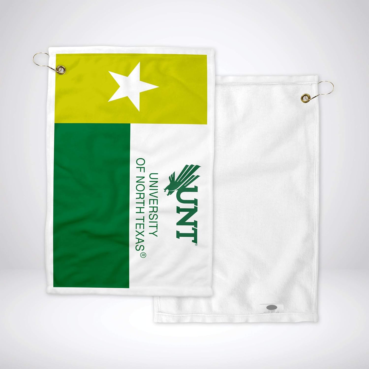 University of North Texas Golf Towel - Microfiber Towel 11" X 18" Size Face Towel and Sport Towel - This Microfiber Travel Towel Perfect for Schools, Sports, Gyms Golf Courses