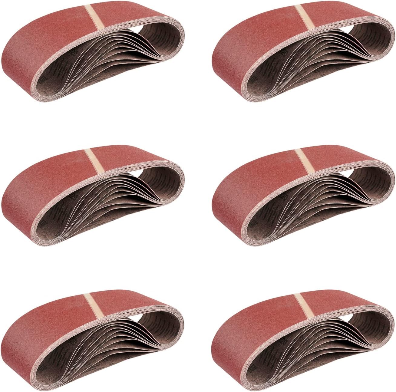 Goodway Lot de 25 bandes abrasives en tissu - 100 x 560 mm - 5 x grain 40/60/80/120/180 - Pour ponceuse à bande - Kit de bandes abrasives