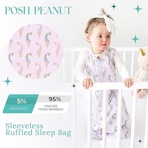 Miniatura 2 de Posh Peanut Manta para bebé  Bolsa de dormir sin mangas con volantes para recién nacido, viscosa de bambú, ropa infantil  .5 TOG (helado de
