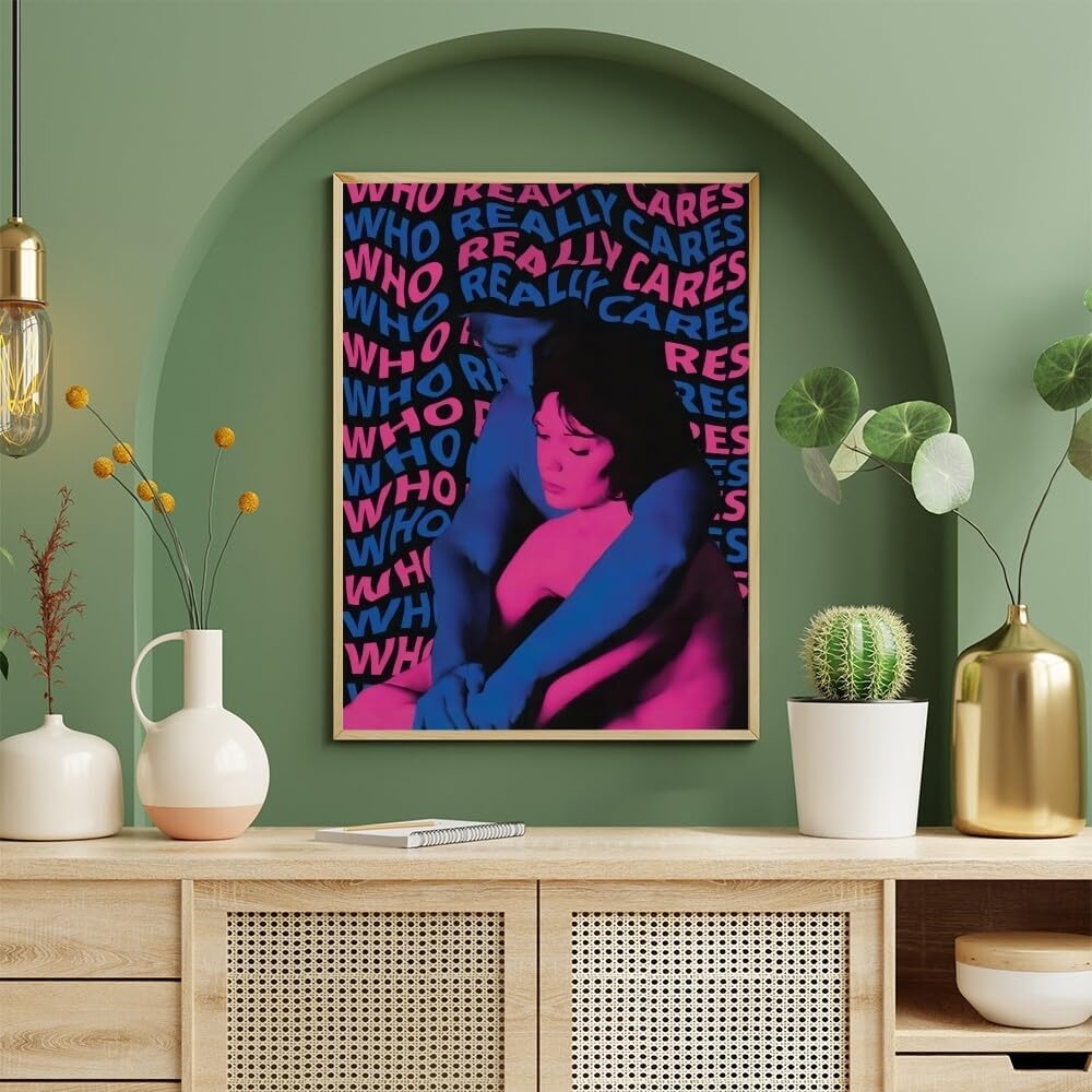 ANtruncate Who Really Cares Tv Girl Poster Music Album Poster Canvas Wall Art Room Aesthetic Modern Decor Painting Teenager Bedroom Living Room Dormitory Decor Vintage Wall Art12x18in Framed, style-4