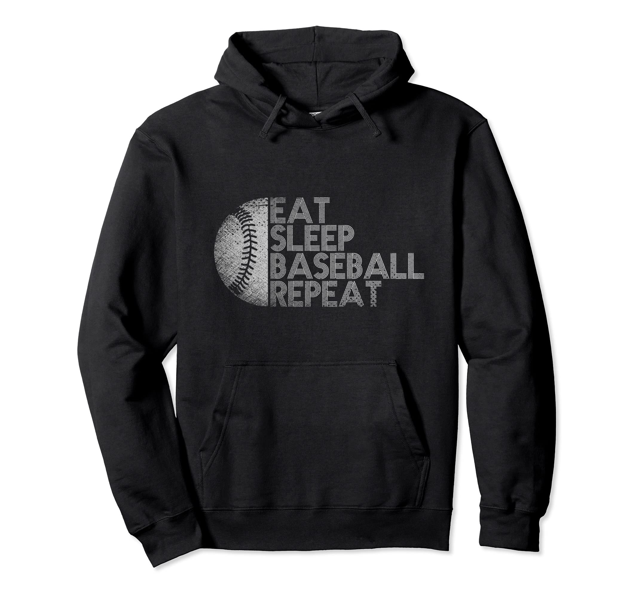 Sponsored Ad - Eat Sleep Baseball Repeat Baseball Player Funny Baseball Pullover Hoodie