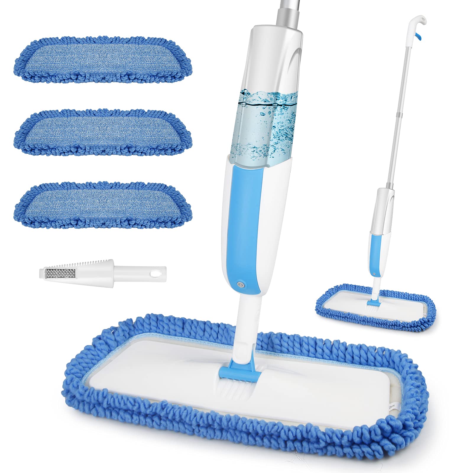 Spray Mop Floor Mop - FORSPEEDER Hardwood Floor Mop with 3 Reusable Microfiber Mop Pads Dry Wet Mop for Wood Floor Laminate Tile Vinyl Floor Cleaning