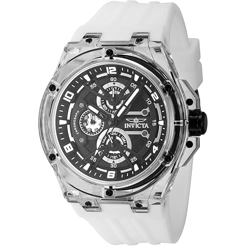 Invicta Racing Men 46mm Plastic White Black dial VH67 Quartz