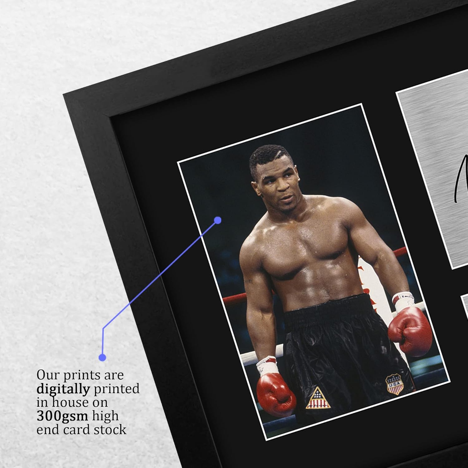 HWC Trading Mike Tyson Gifts USL Framed Printed Signed Autograph Picture for Boxing Memorabilia Fans - US Letter Size - Image 4