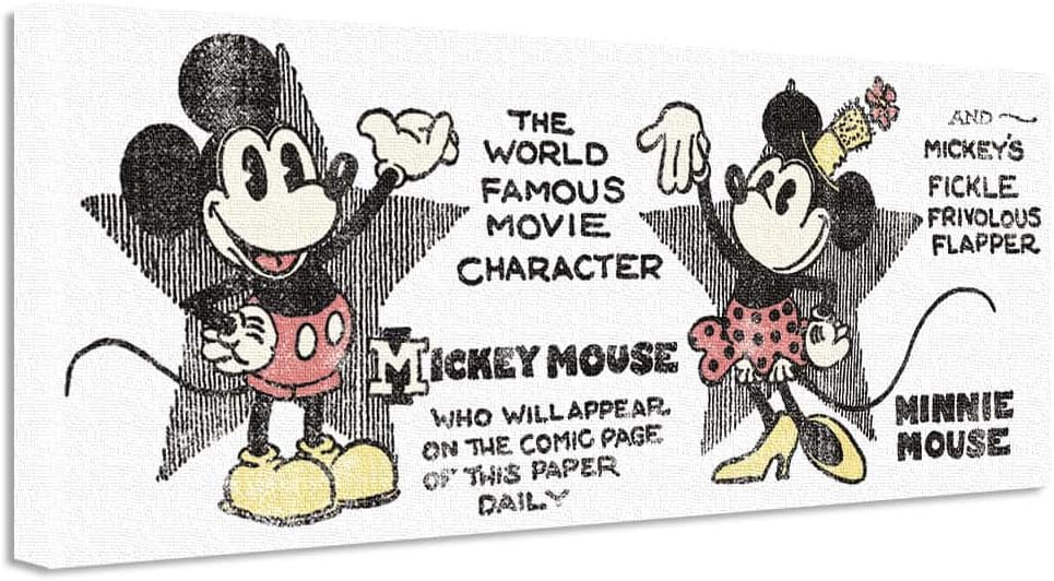 ディズニー ミッキーマウス アートパネル 30cm 78 5cm ワイドサイズ 日本製 ポスター おしゃれ インテリア 模様替え リビング 内装 ミニーマウス レトロ カップル ファブリックパネル Dsny W 1710 06